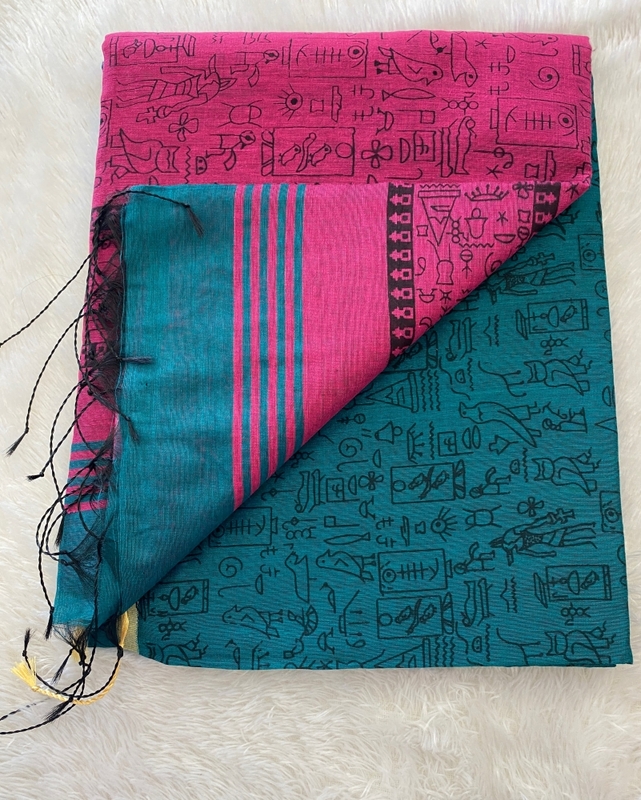 Veeksha - The Cotton Saree with Madhubani Art SWS110