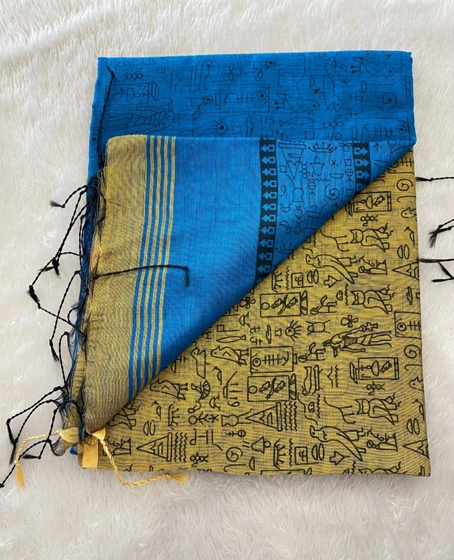 Veeksha - The Cotton Saree with Madhubani Art SWS110