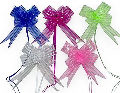 Organza Stripe Pull Bows - 50mm