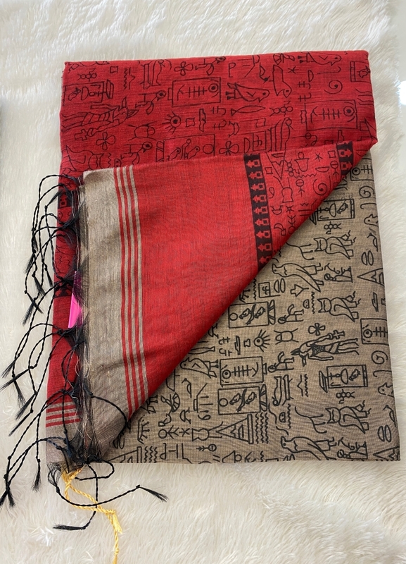 Veeksha - The Cotton Saree with Madhubani Art SWS110