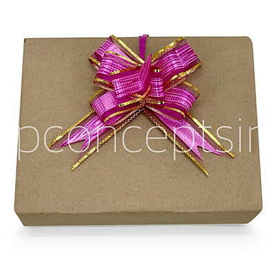 Print & Gold Pull Bows - 30mm