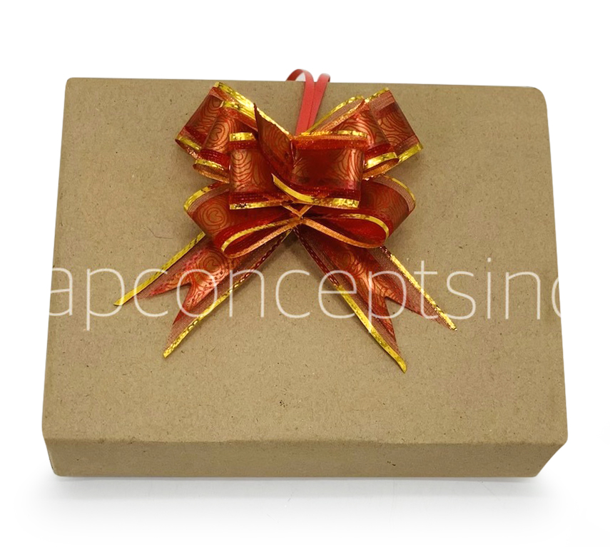 Print & Gold Pull Bows - 30mm