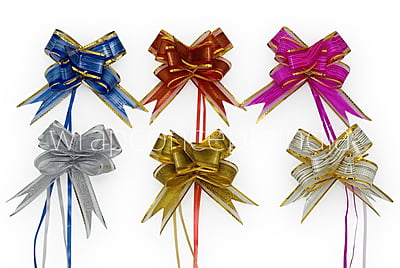 Print & Gold Pull Bows - 30mm