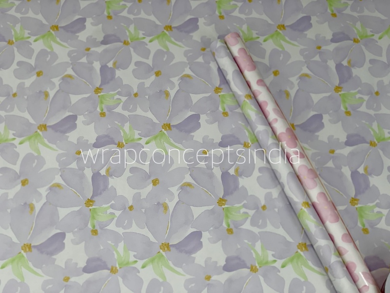 Blush & Lilac Bloom Gift Wrap Set – Lemon & Pink Blooms (Set of 2 Sheets)