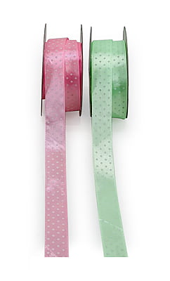 Mint/Baby Pink Polka Satin