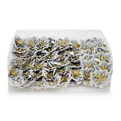 Flower with gold glitter petals on stick - Grey