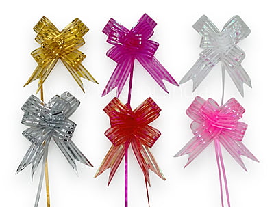 Organza Stripe Pull Bows - 30mm