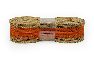 Burlap Ribbon with Colored Lace