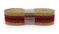 Burlap Ribbon with Colored Lace