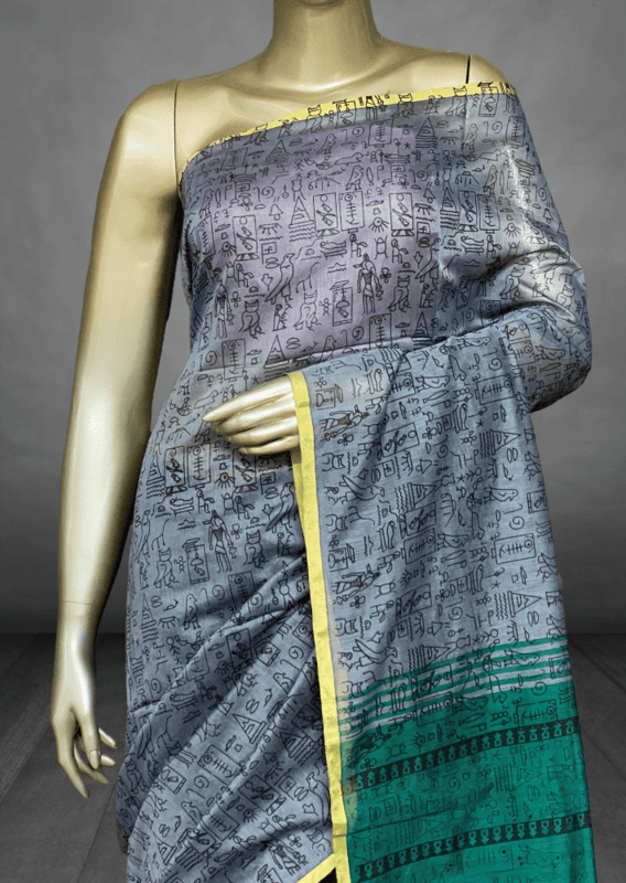 Veeksha - The Cotton Saree with Madhubani Art SWS110