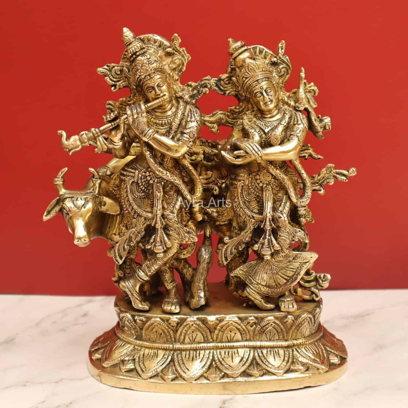 Radha Krishna With Cow 12.5 Inch Height