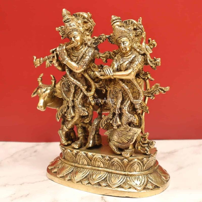 Radha Krishna With Cow 12.5 Inch Height