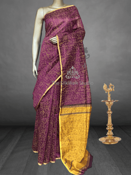 Veeksha - The Cotton Saree with Madhubani Art SWS111