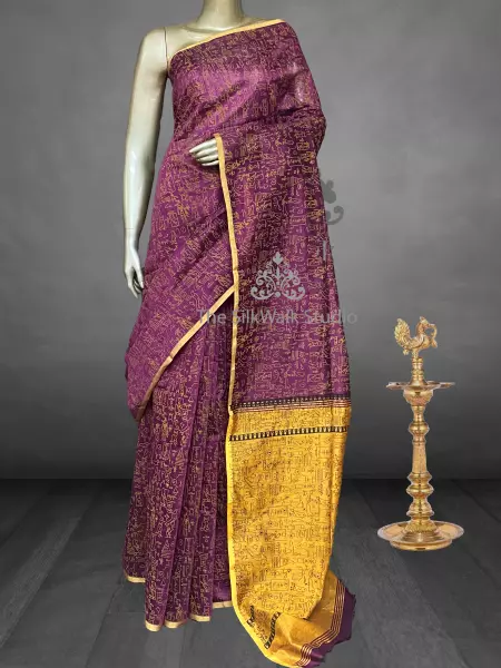 Veeksha - The Cotton Saree with Madhubani Art SWS111