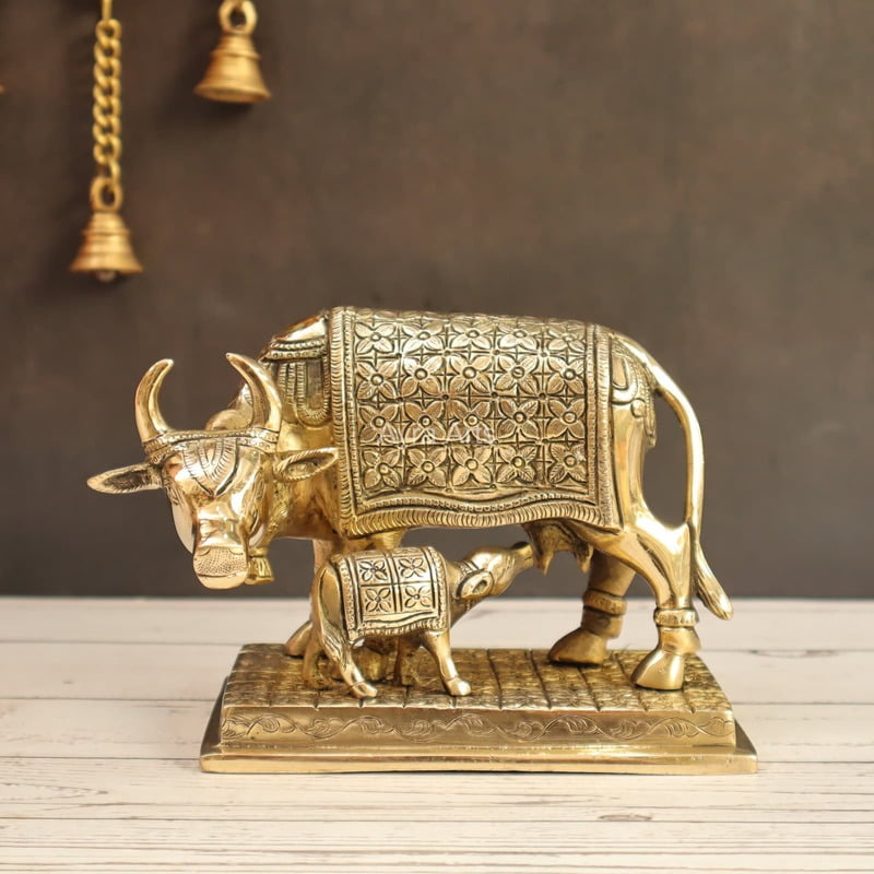 Brass Cow And Calf