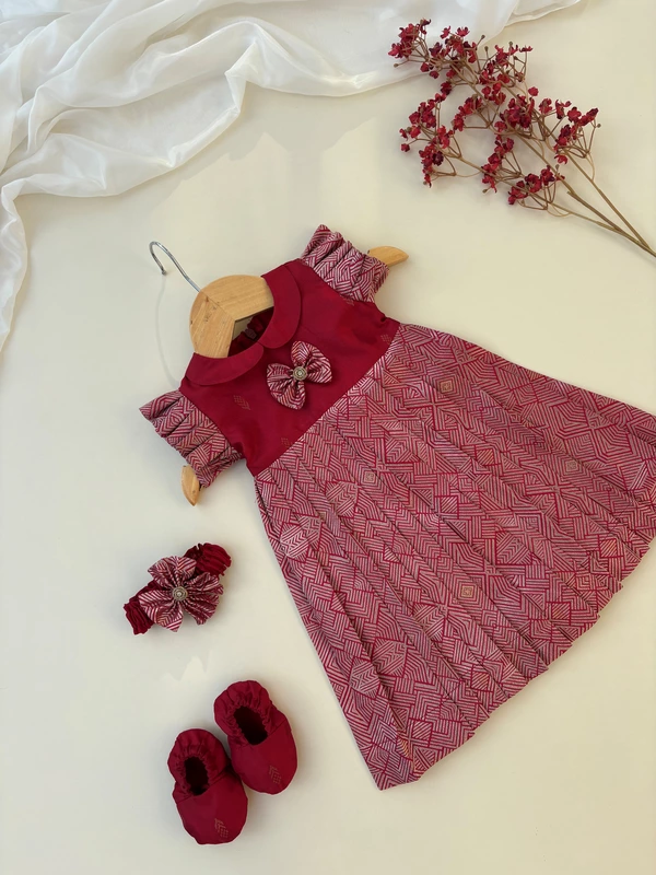 Ruby Gleam Brocade Silk Set