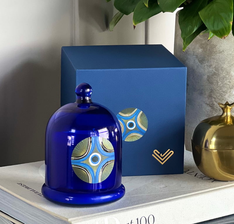 BLUE CLOCHE JAR CANDLE