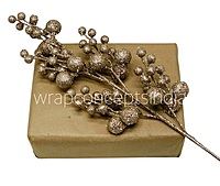 Glitter Berry Branch - Gold/Champagne