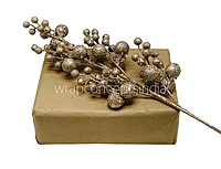 Glitter Berry Branch - Gold/Champagne