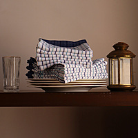 Heritage Green and Navy Check Kitchen Towels