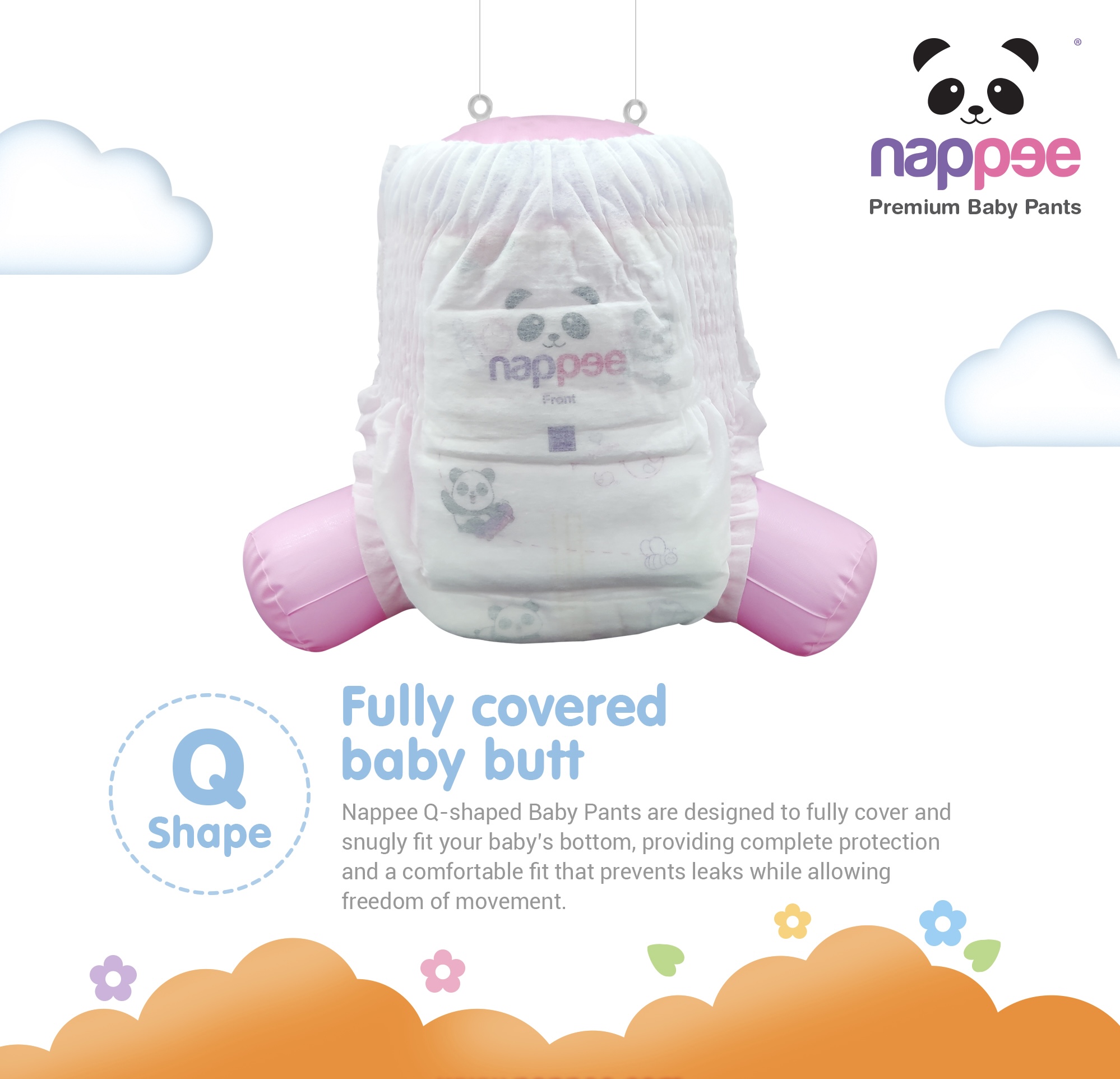Nappee - Premium Baby Diaper - Small - 62 Pcs (Pant type /Pull-ups Type)