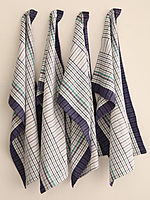 Heritage Green and Navy Check Kitchen Towels