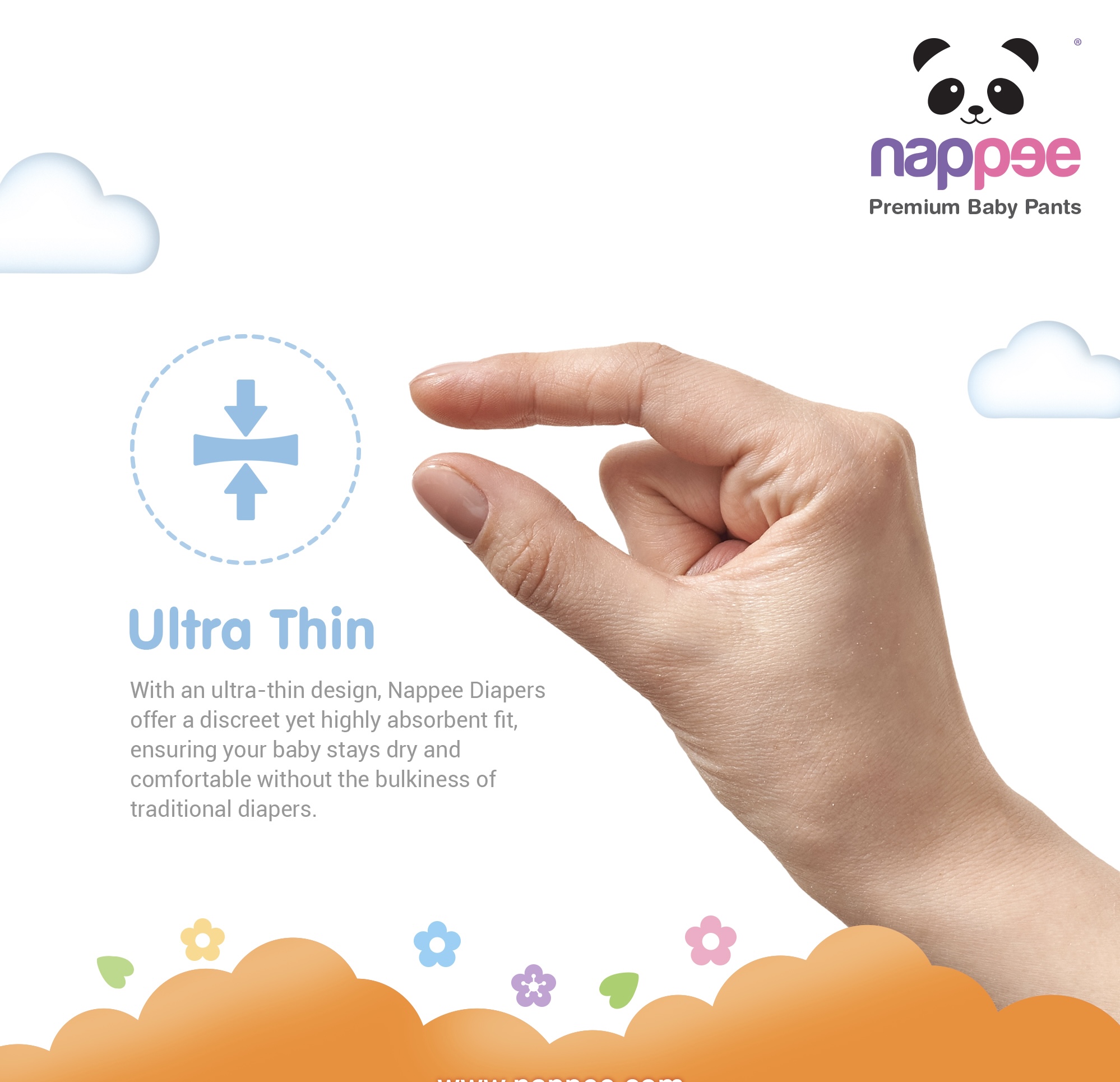 Nappee - Premium Baby Diaper - Small - 62 Pcs (Pant type /Pull-ups Type)