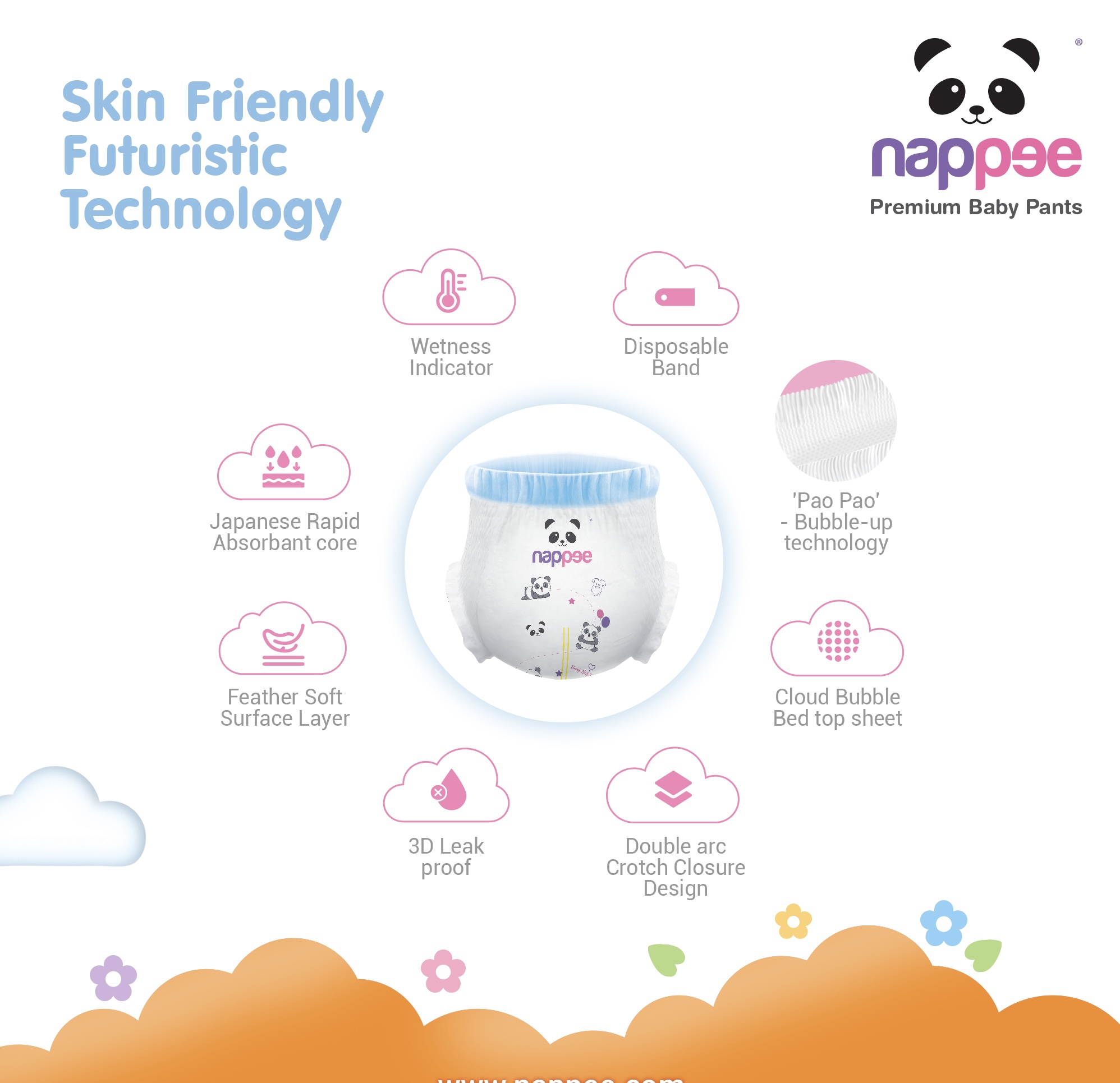 Nappee - Premium Baby Diaper - XXL - 44 Pcs (Pant type /Pull-ups Type)