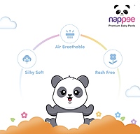 Nappee Premium- Large (9to 14kg)- 52pc (Pant/Pull-ups Type) Nappee Premium- Large (9to 14kg)- 52pc (Pant/Pull-ups Type)