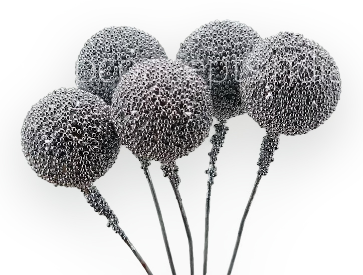 Silver Textured Pearl Sticks - Big/Small