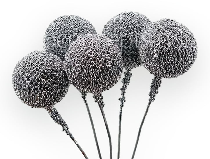 Silver Textured Pearl Sticks - Big/Small