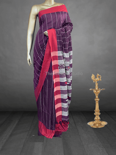 Veeksha – The Linen Cotton Saree (Triangle) SWS103