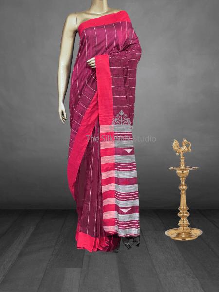 Veeksha – The Linen Cotton Saree (Triangle) SWS104