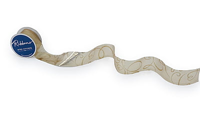 Metallic Gold Ribbon with Glitter Swirley
