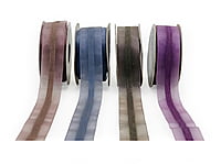Sheer Ribbon with Centre Strip - Lilac