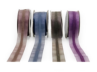 Sheer Ribbon with Centre Strip - Lilac