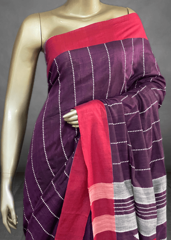 Veeksha – The Linen Cotton Saree (Triangle) SWS103