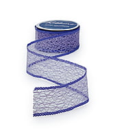 Mesh Ribbon with Scalloped Edges - Purple