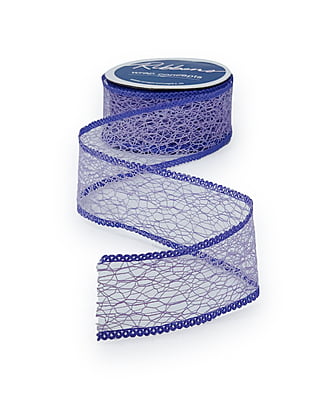 Mesh Ribbon with Scalloped Edges - Purple
