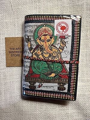 Kaagaz Handcrafted Pocket Notebook | 'Ganesh' Print | A Shade of Light Blue