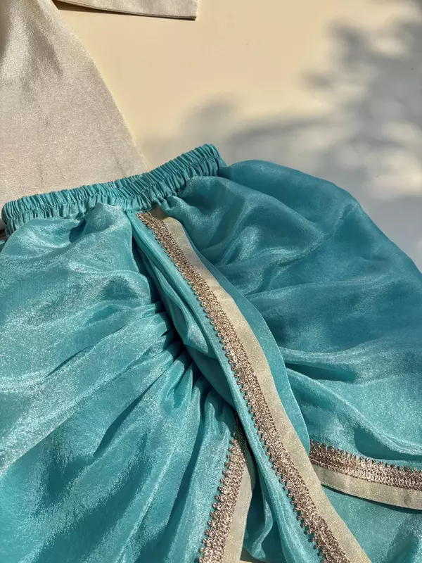 Little Krishna Handpainted Silk Dhoti Set