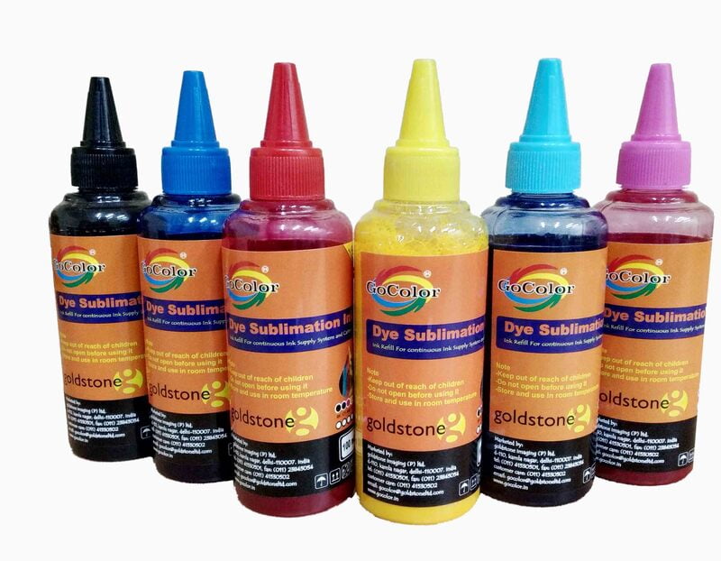 GoColor Premium DYE Sublimation Ink 100 Ml X6 Color For only Epson Printer GoColor Premium DYE Sublimation Ink 100 Ml X6 Color For only Epson Printer