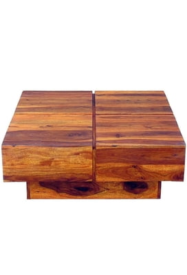 Solid Sheesham Wood Block Coffee Table Solid Sheesham Wood Block Coffee Table
