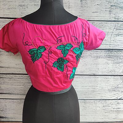 Black Seedless Grapes Rani Pink Blouse