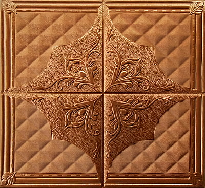 Copper Metallic 4 Box Wall Stickers Panel Self Adhesive