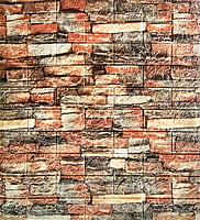 3D Self Adhesive Multicolor Brick Wall Stickers White