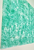 3D Self Adhesive Green & White Brick Wall Stickers White