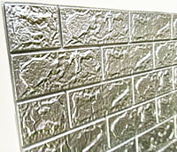 3D Self Adhesive Gray Brick Wall Stickers White