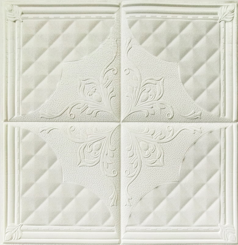 White Cushioning 4 Square Boxes Wall Stickers Panel Self Adhesive