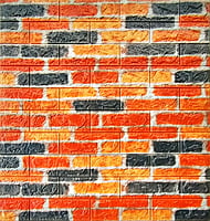 3D Self Adhesive Multicolor Brick Wall Stickers White